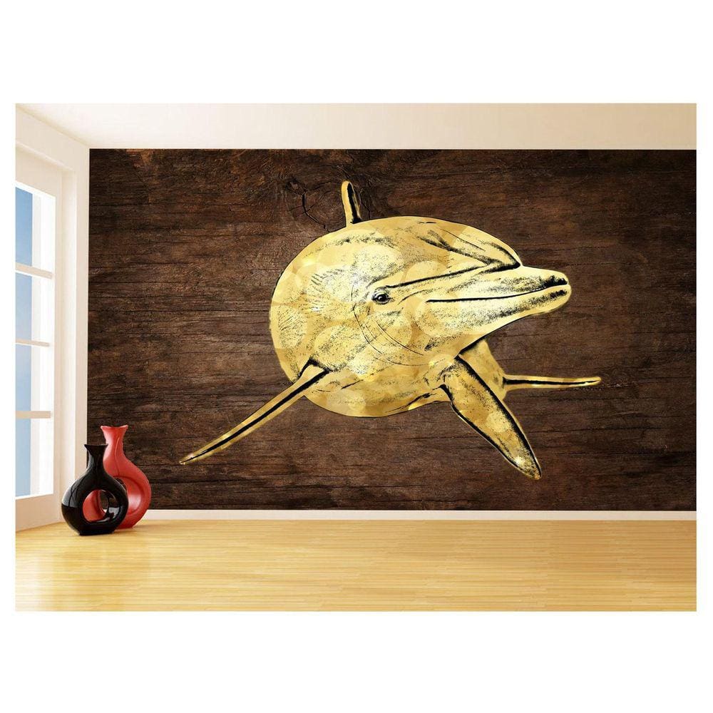 Papel De Parede 3D Animais Pop Art Golfinho Cor 3,5M Pxa296