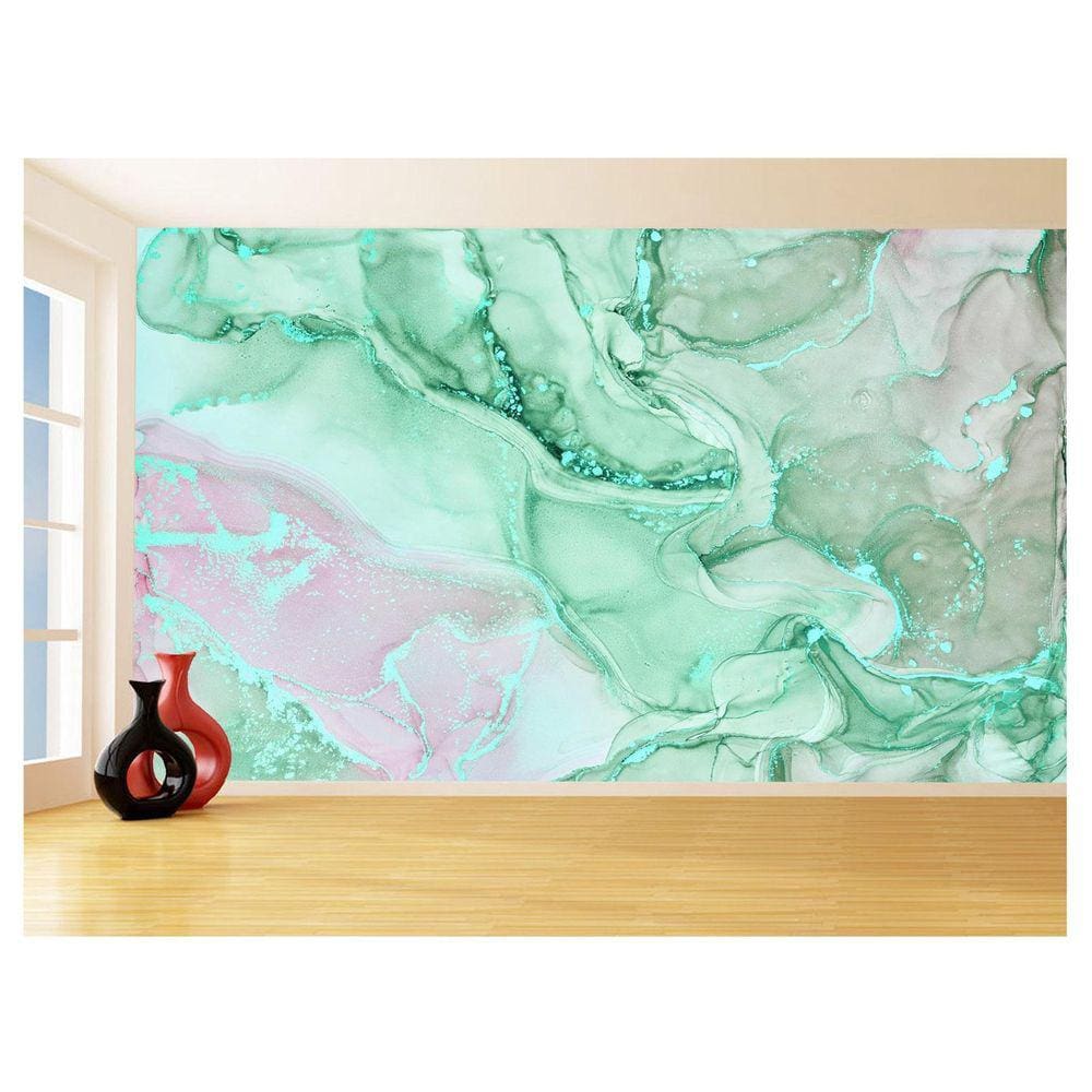 Papel De Parede 3D Estilo Marmore Tintas Cores 3,5M Mbr157