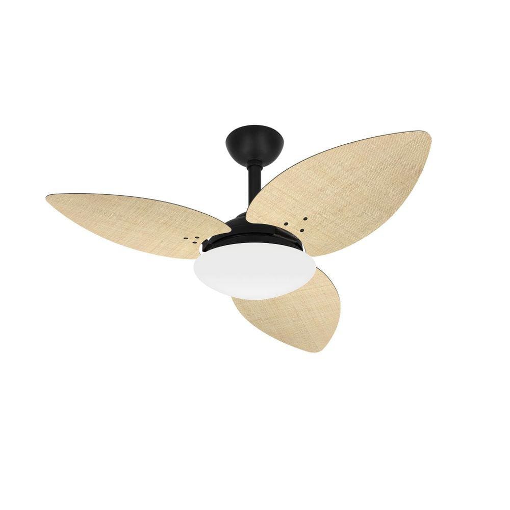 Ventilador De Teto Preto Turbo Winds 3 Pás Palha Ventax 110V