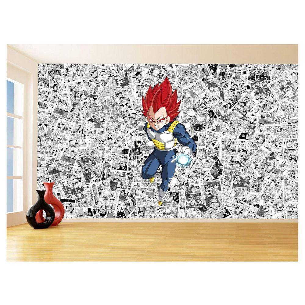 Papel De Parede 3D Dragon Ball Vegeta Anime 3,5M Dbz583