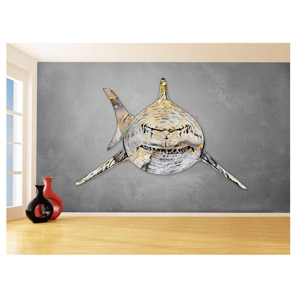 Papel De Parede Animais Pop Art Tubarão Cores 3,5M Pxa560