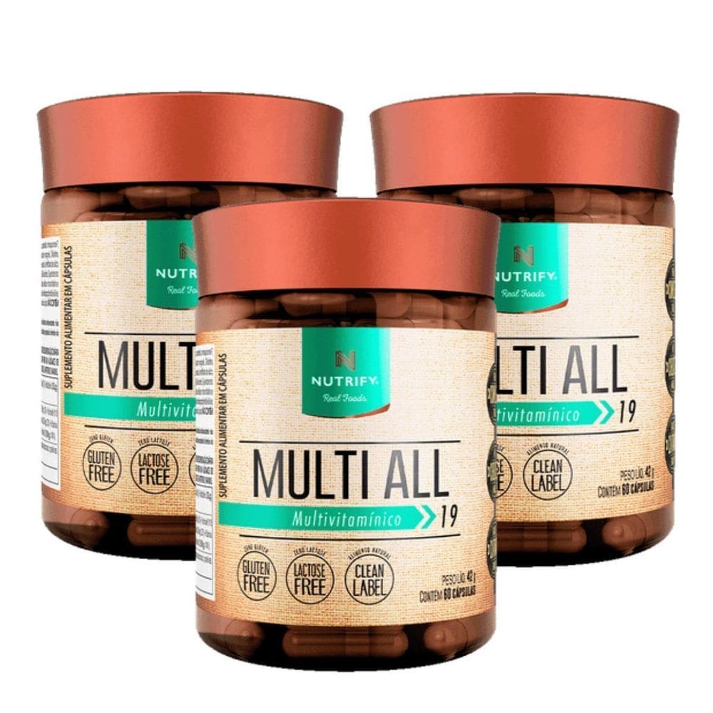 Kit 3 Suplemento Multivitamínico Multi All Nutrify 60 Cáps