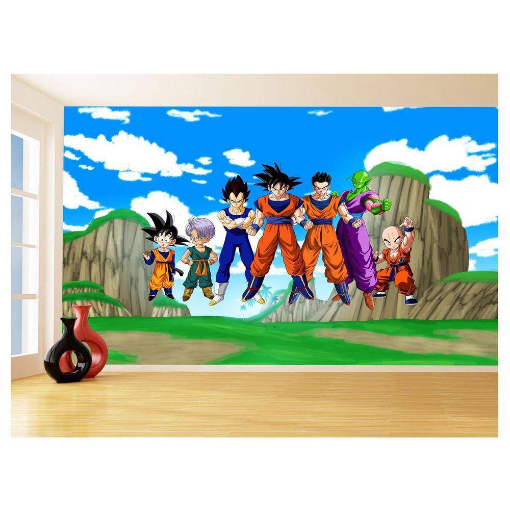 Papel De Parede Dragon Ball Goku Vegeta Anime 3,5M Dbz437