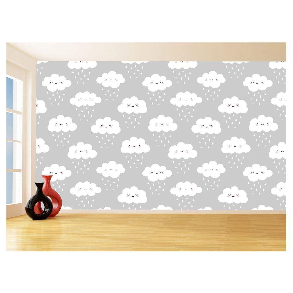 Papel De Parede 3D Infantil Nuvens Babê Baby 3,5M Azs309