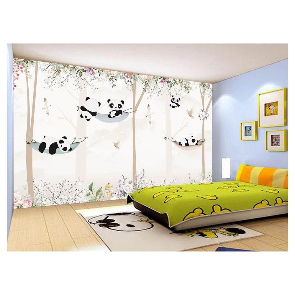 Papel De Parede 3D Infantil Urso Panda Árvores 3,5M Azs352