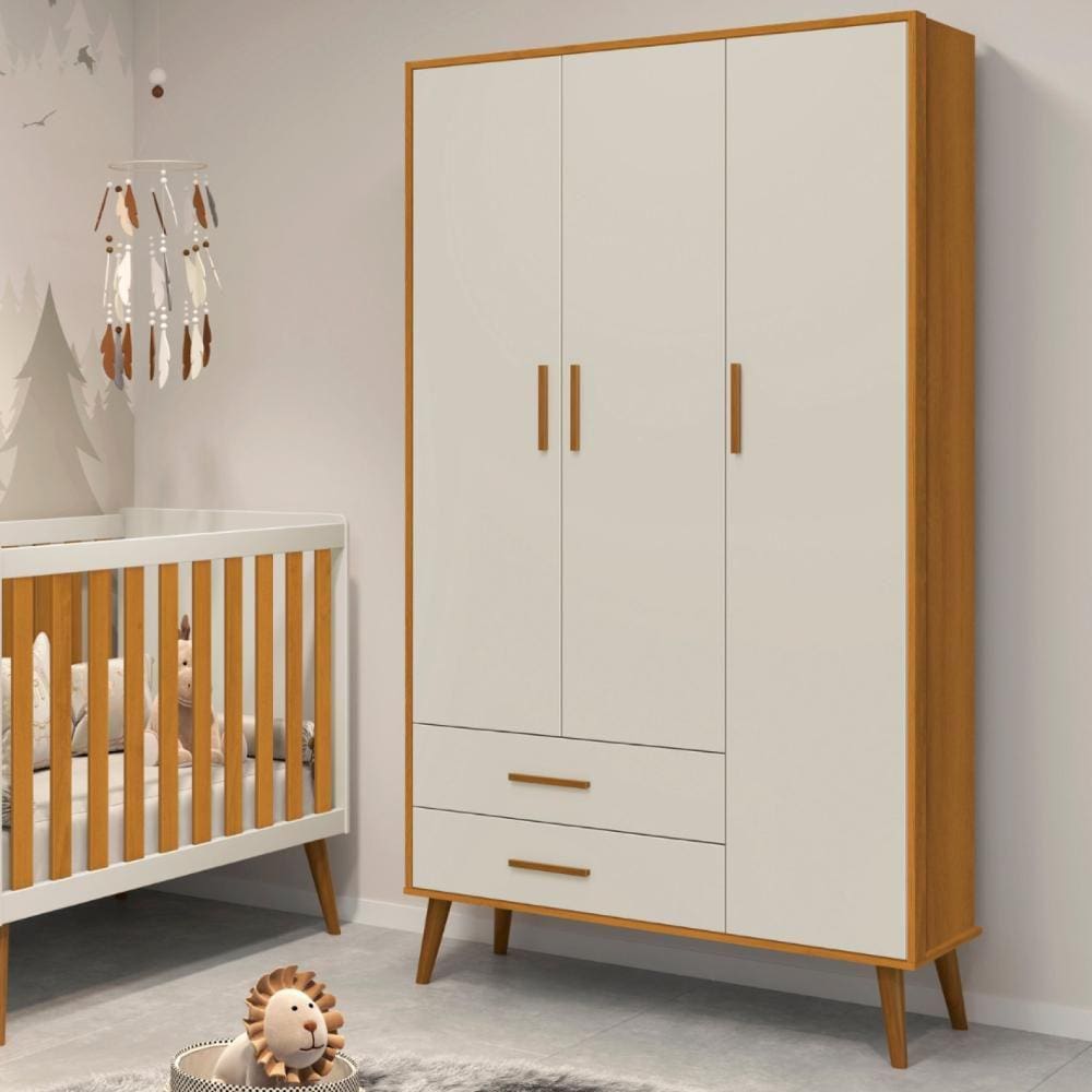 Guarda Roupa Infantil 3 Portas Isis Areia/Savana