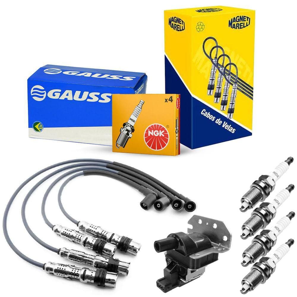 Kit Vela Cabo Bobina VW Gol G2 1.0 16V 97 a 2001 Gasolina