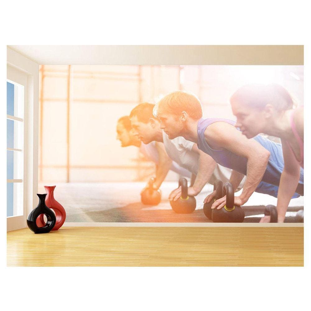 Papel De Parede 3D Academia Exercício Crossfit 3,5M Aca28
