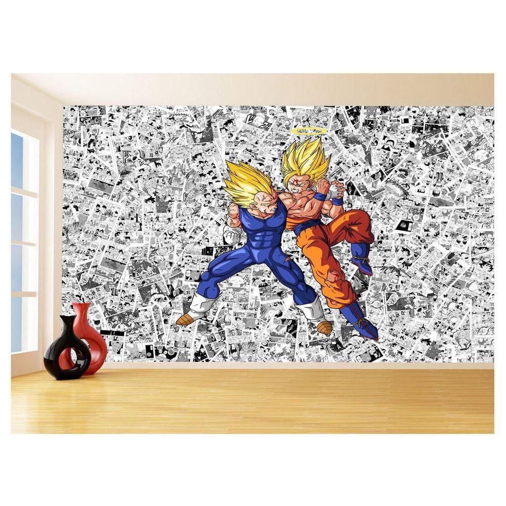 Papel De Parede Dragon Ball Goku Vegeta Anime 3,5M Dbz559