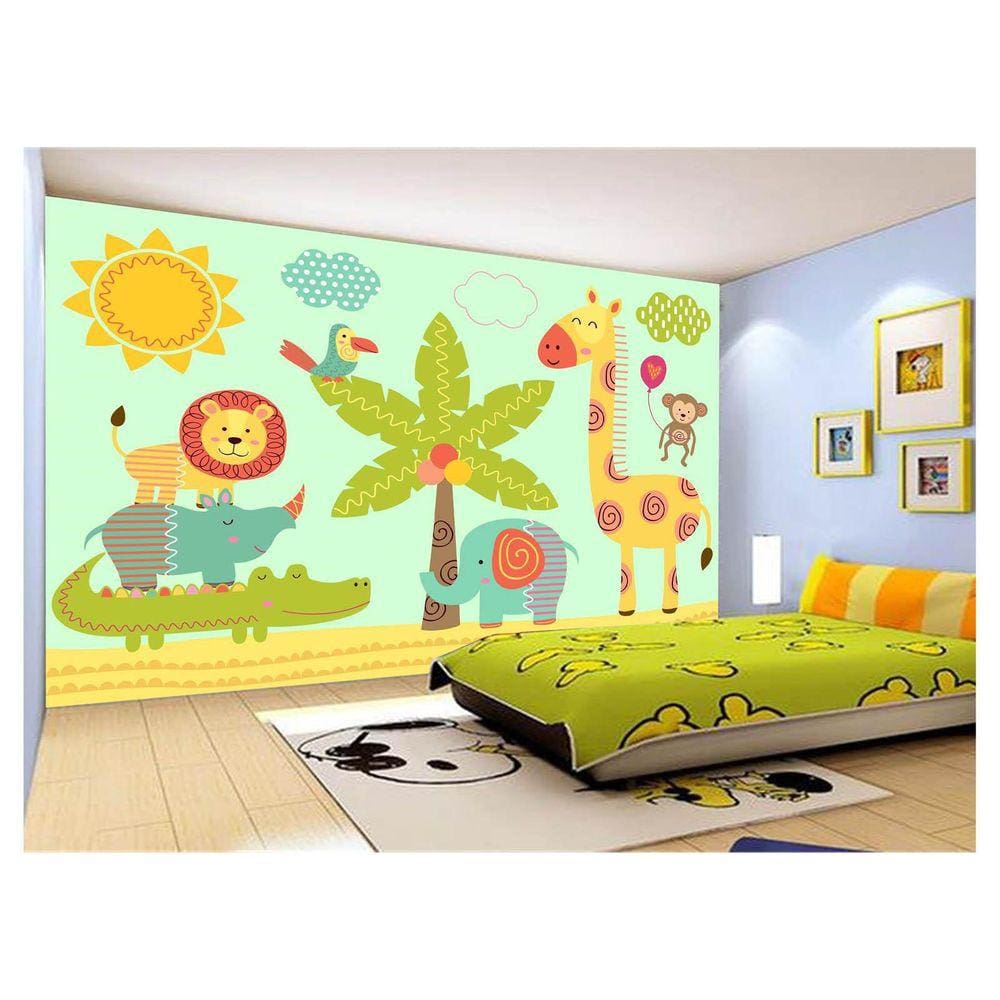 Papel De Parede Infantil Zoo Safari Leão Baby 3,5M Azs330