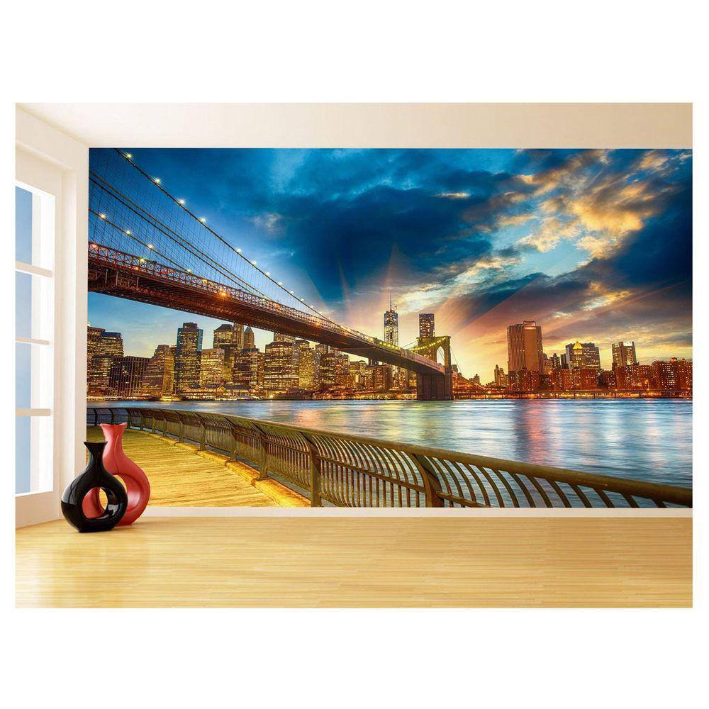 Papel De Parede Cidade Ponte Prédios New York 3,5M Ncd262