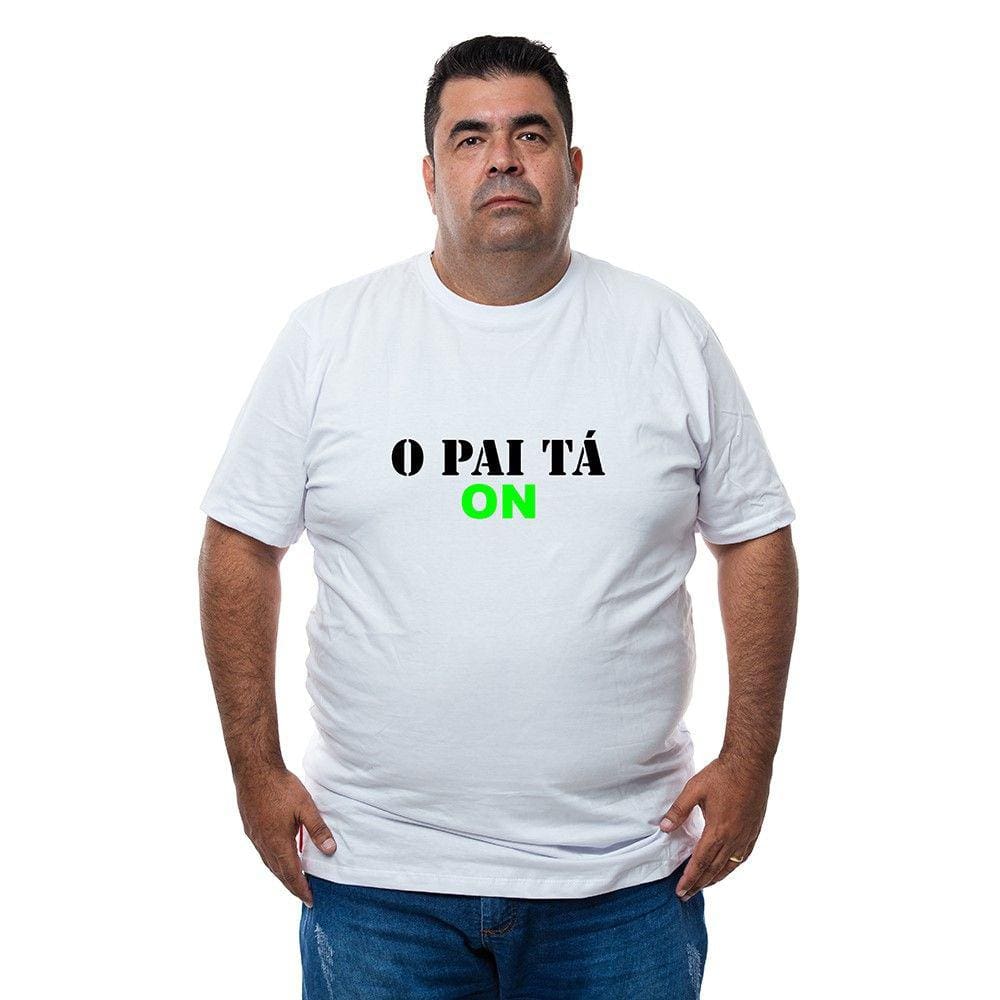 Camiseta Masculina Plus Size Algodao Manga Curta O Pai Ta On Com Abridor De Garrafas Integrado