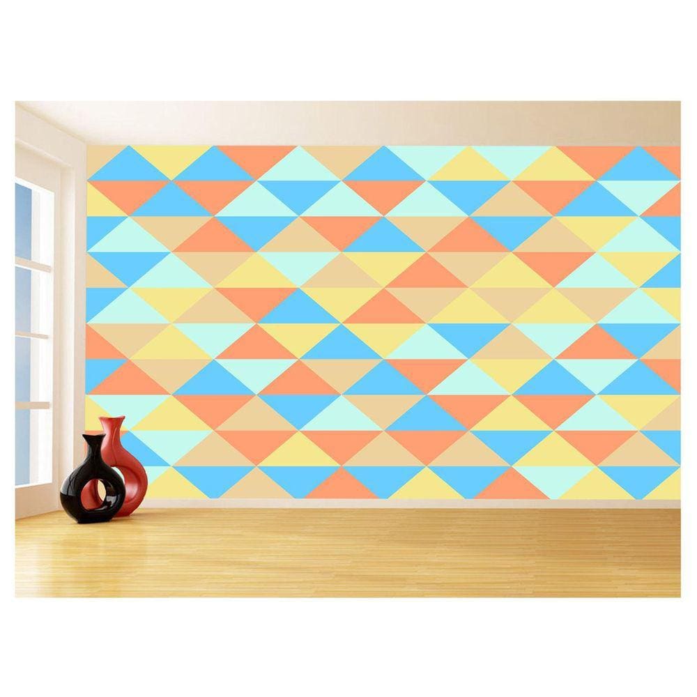 Papel De Parede Geométrico Triângulos Abstrato 3,5M Gmt38
