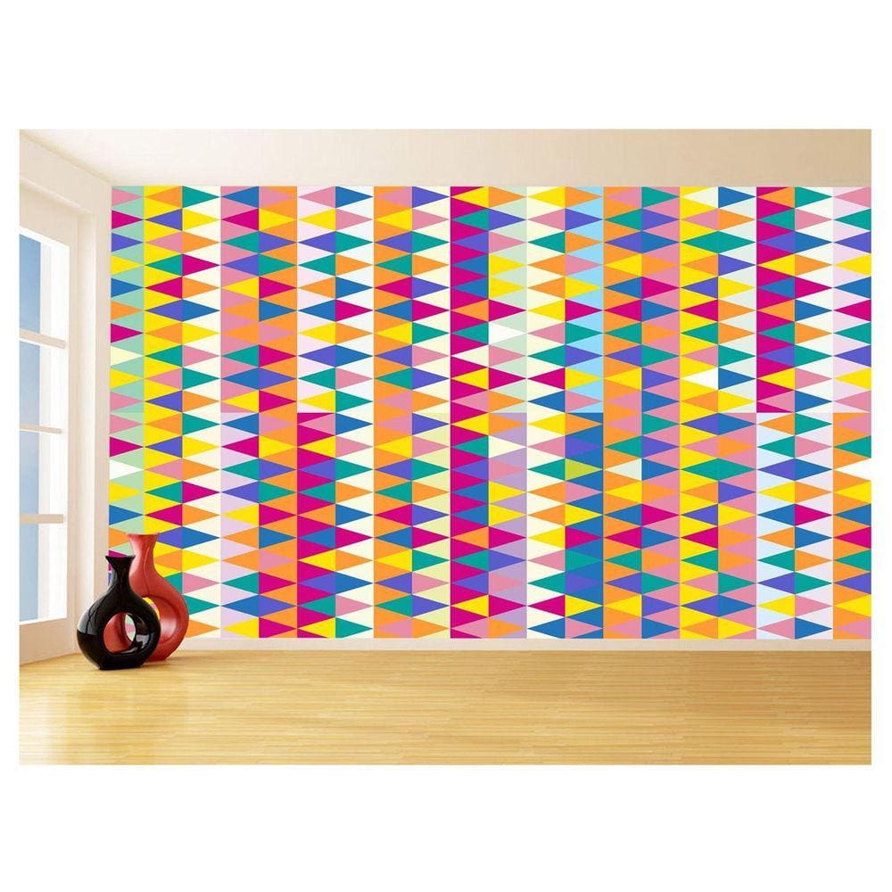 Papel De Parede Geométrico Triângulos Abstrato 3,5M Gmt88
