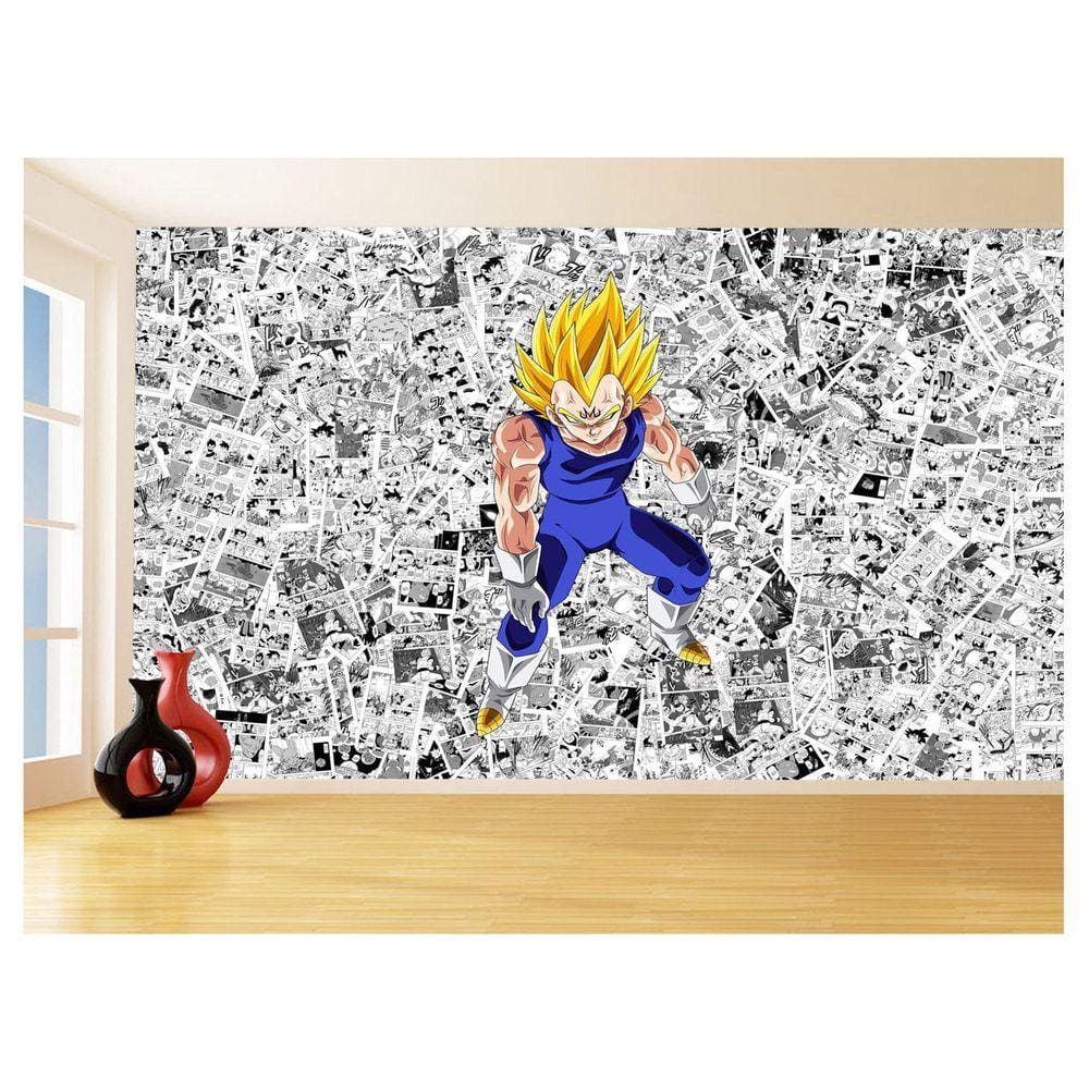 Papel De Parede 3D Dragon Ball Vegeta Anime 3,5M Dbz574