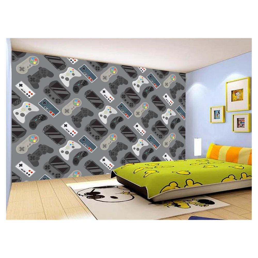 Papel De Parede 3D Infantil Controle Game Jogo 3,5M Azs272