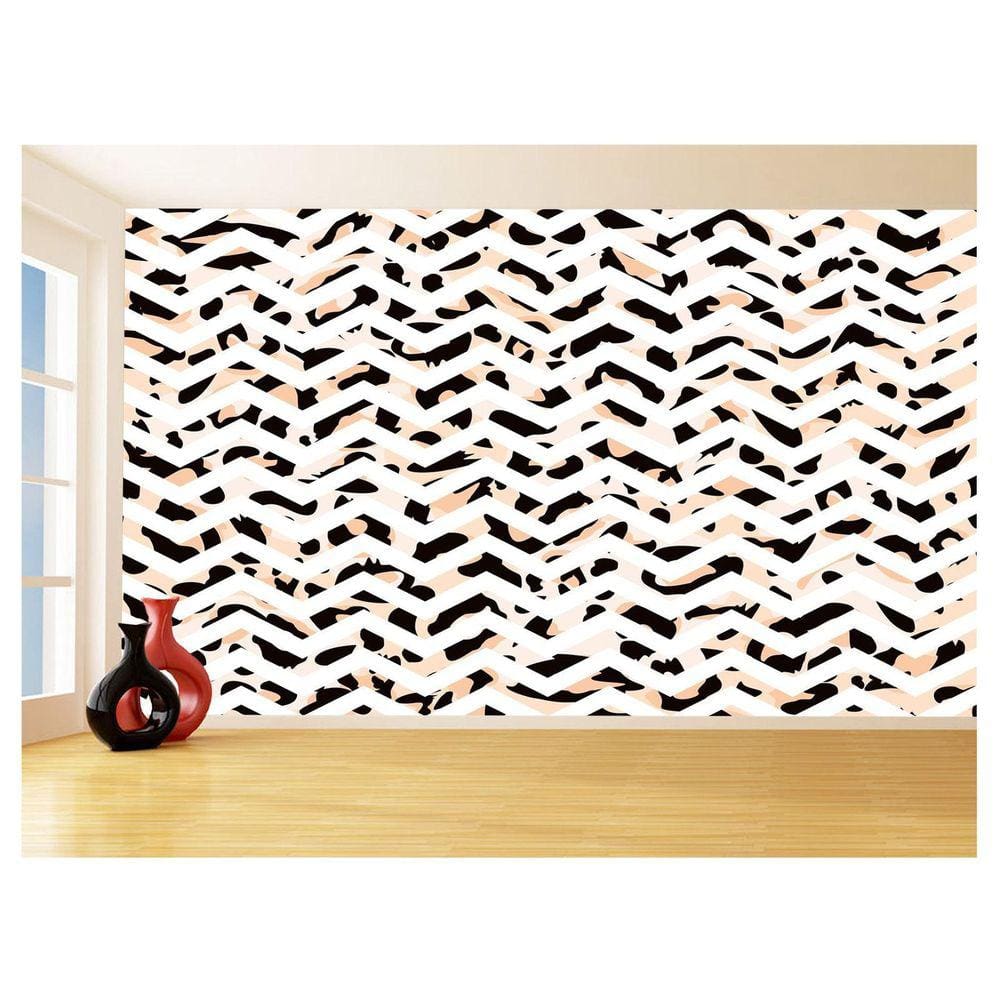 Papel De Parede 3D Sala Chevron Zig Zag Listras 3,5M Zig128