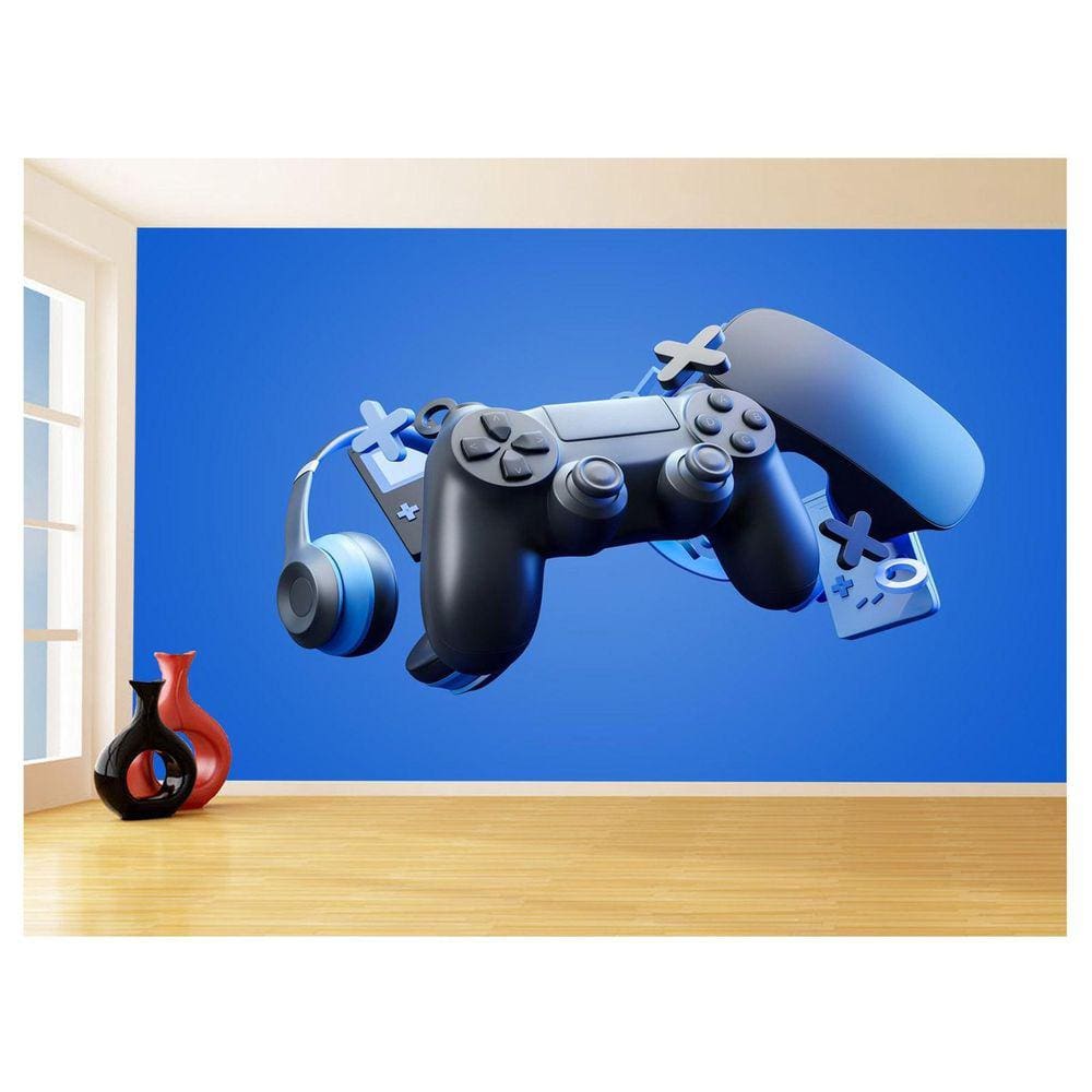 Papel De Parede 3D Salão De Jogos Controle Play 3,5M Jcs113