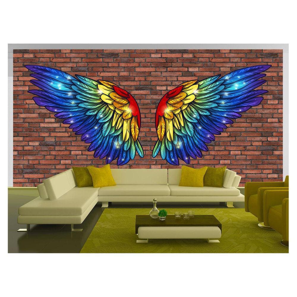 Papel De Parede 3D Arte Asas Selfie Insta Cores 3,5M Tra422
