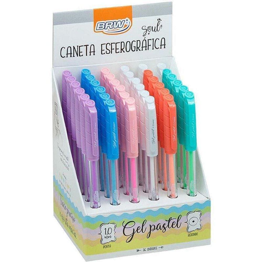 Caneta Esferográfica Pastel 10Mm 6 Cores Dpcom 36