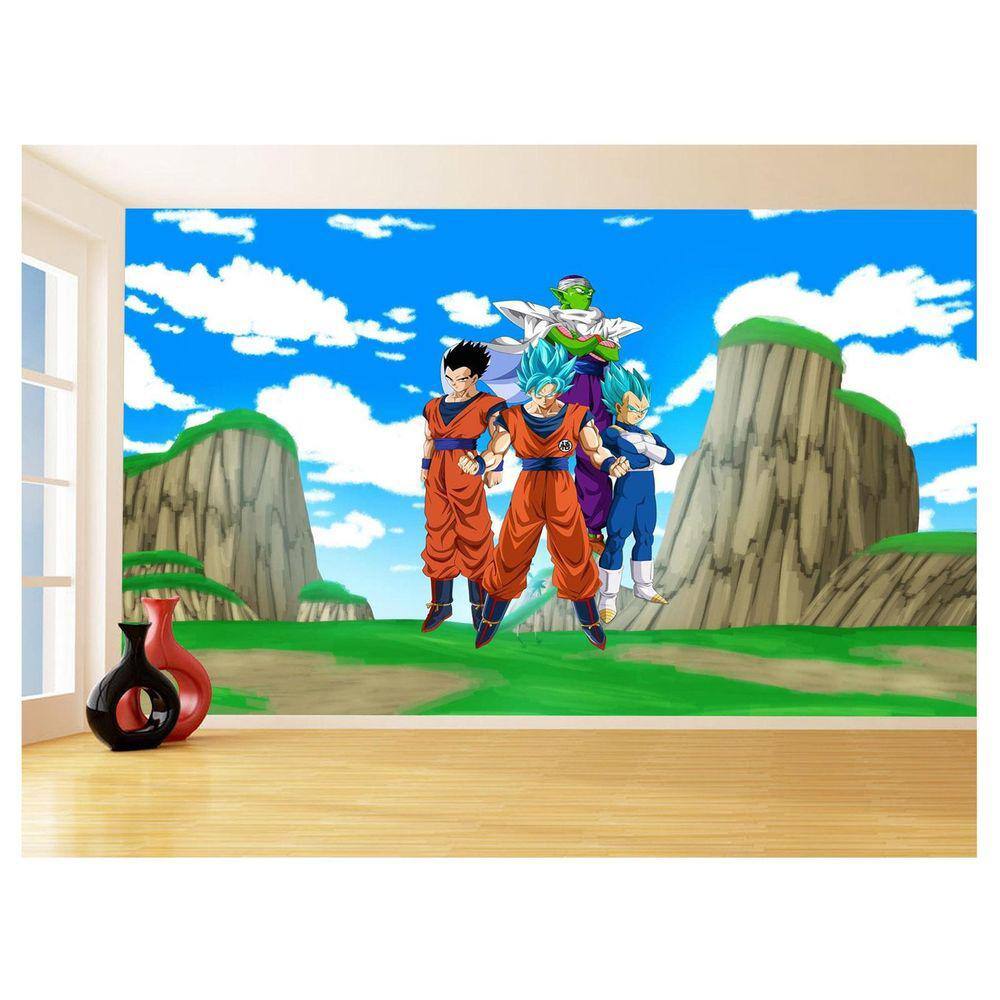 Papel De Parede Dragon Ball Goku Vegeta Anime 3,5M Dbz506