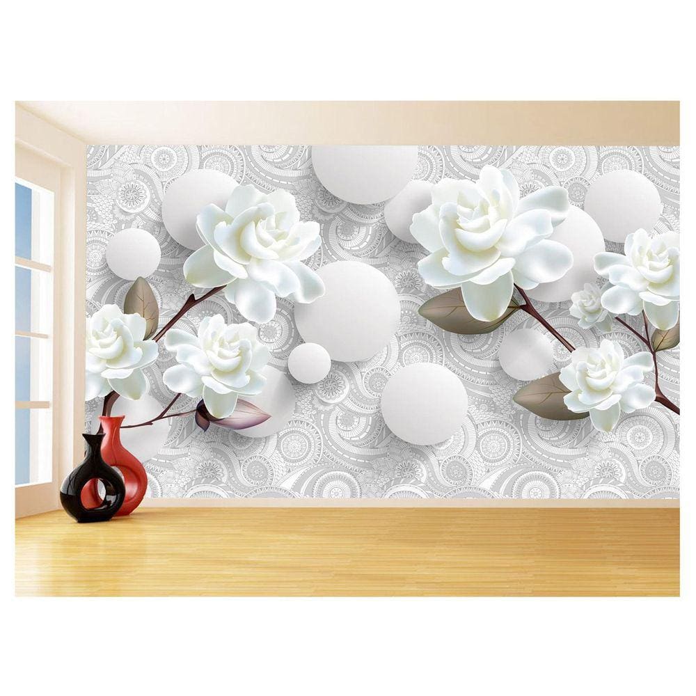 Papel De Parede 3D Floral Textura Sala Flores 3,5M Xfl337