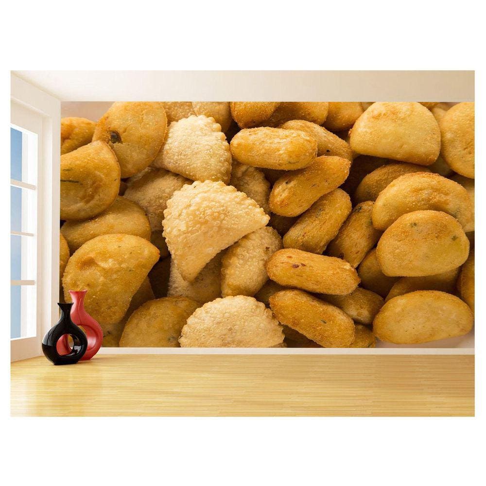 Papel De Parede Alimentos Salgados Coxinha Bar 3,5M Al510