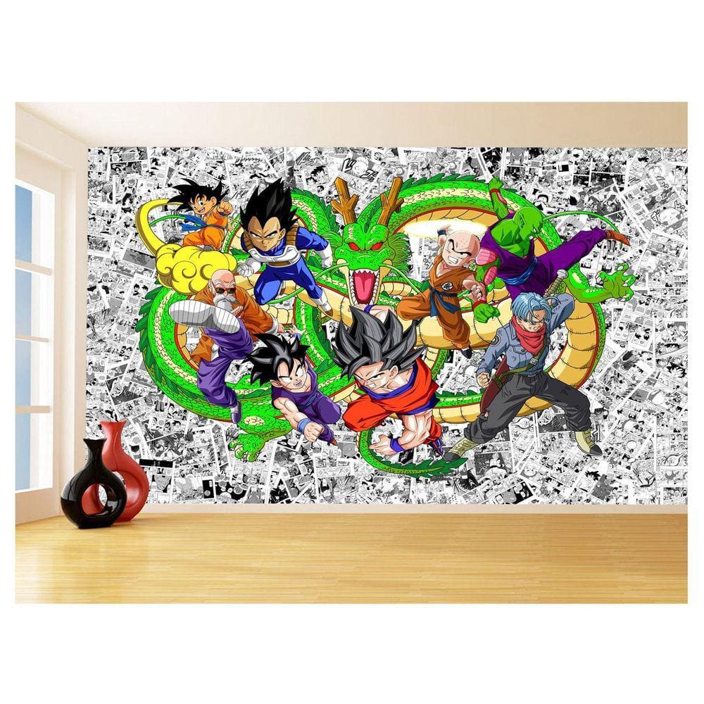Papel De Parede Dragon Ball Goku Vegeta Anime 3,5M Dbz124