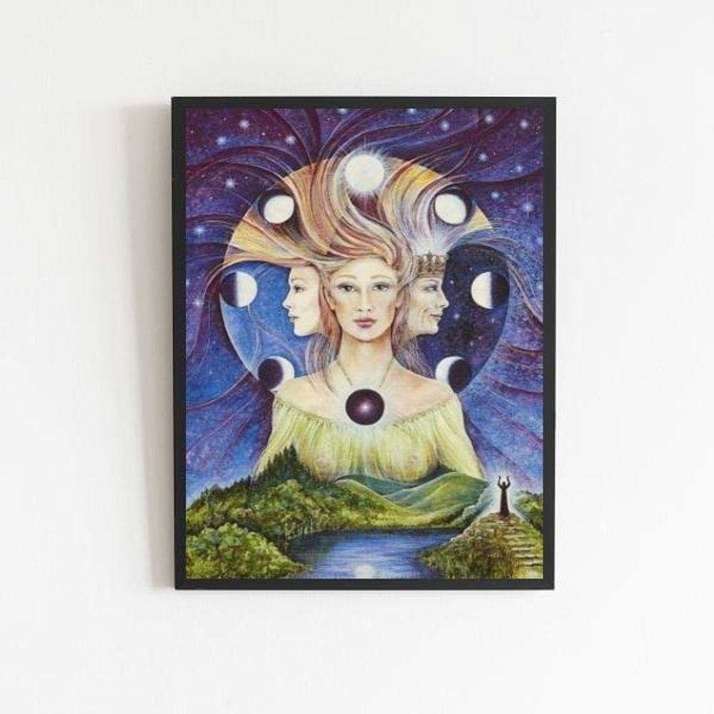 Quadro Decorativo Deusa Tríplice 33X24Cm Preta
