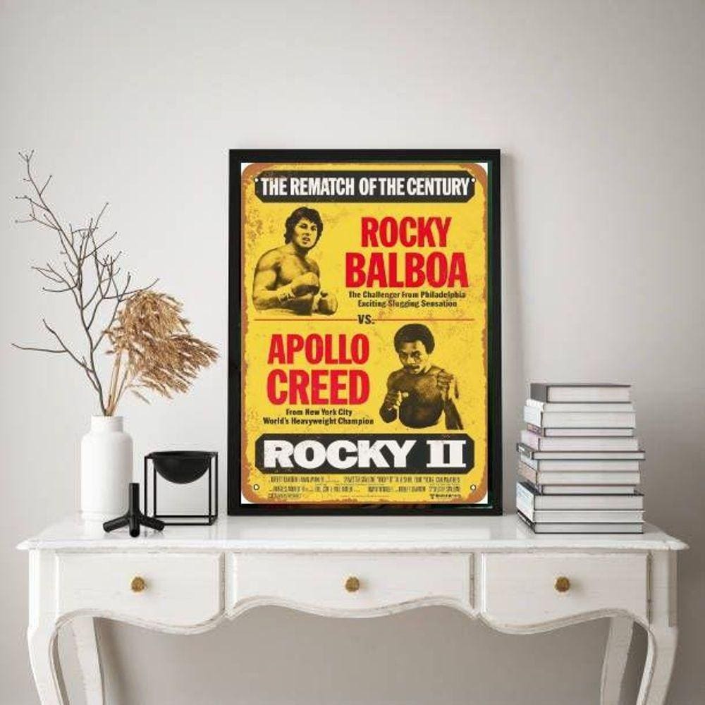 Quadro Rocky Balboa II 24x18cm - Moldura Preta