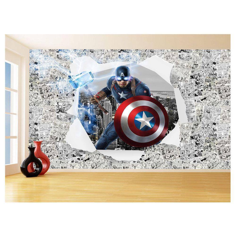 Papel De Parede 3D Heróis Página Quadrinhos Hq 3,5M Nhma272