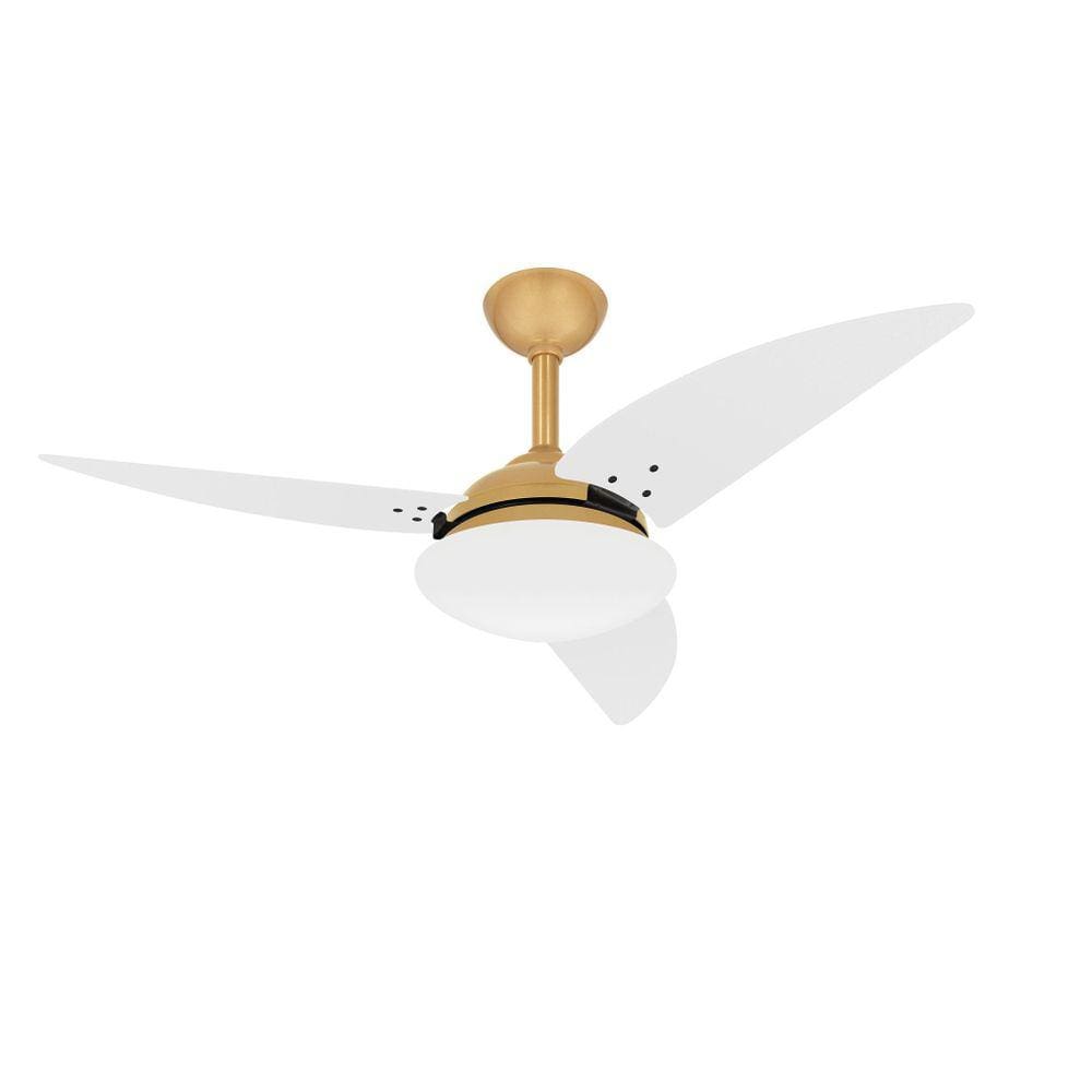 Ventilador Teto Dourado Class 3 Pás Silencioso Ventax 220V