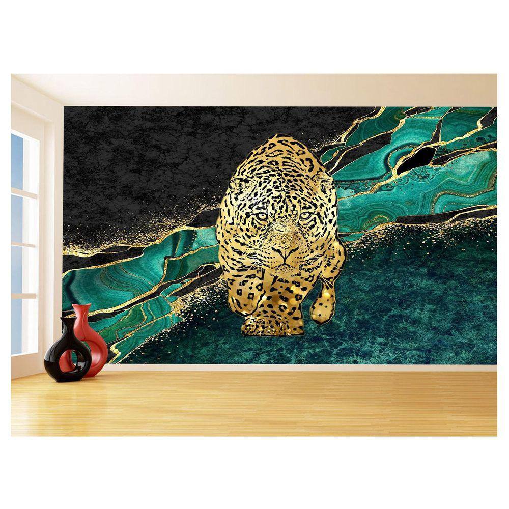 Papel De Parede 3D Animais Pop Art Onça Pintada 3,5M Pxa74