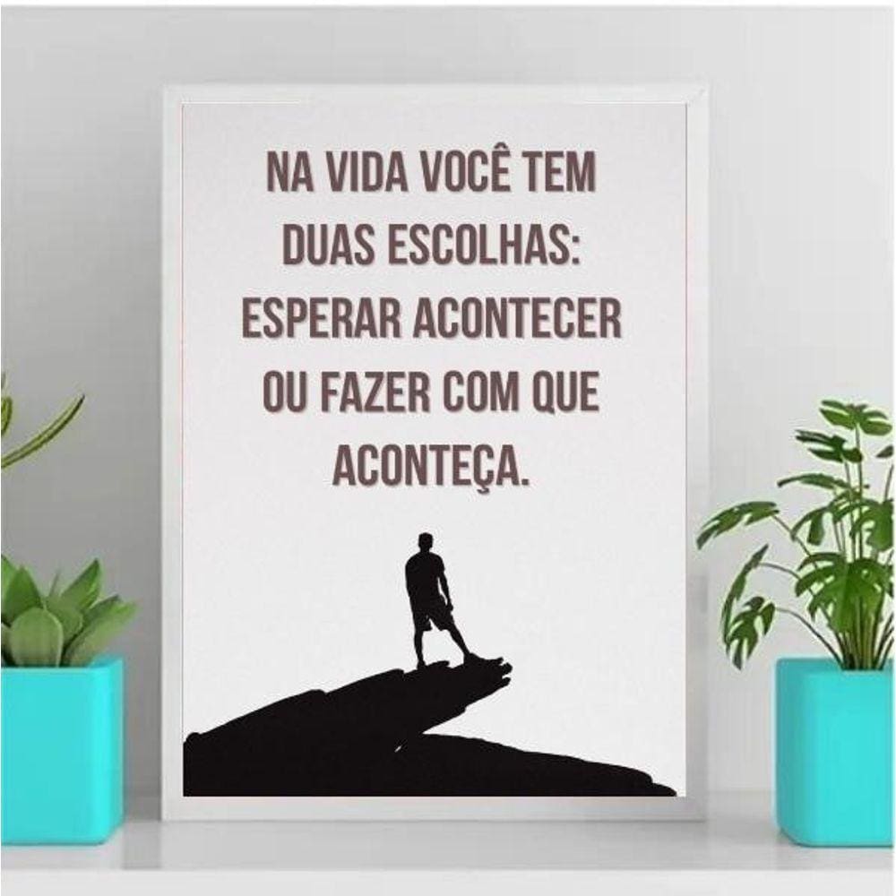 Quadro Motivacional Faça Acontecer 24x18cm - Vidro