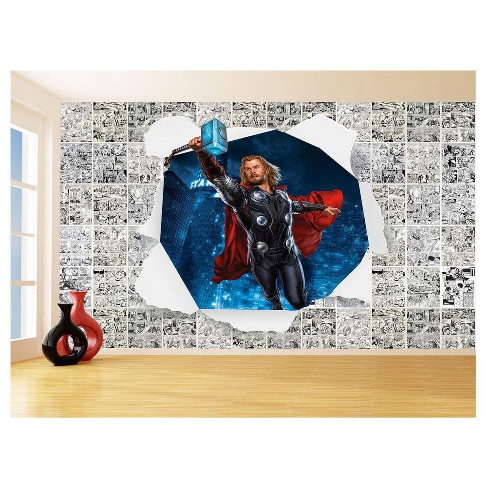 Papel De Parede 3D Heróis Página Quadrinhos Hq 3,5M Nhma168