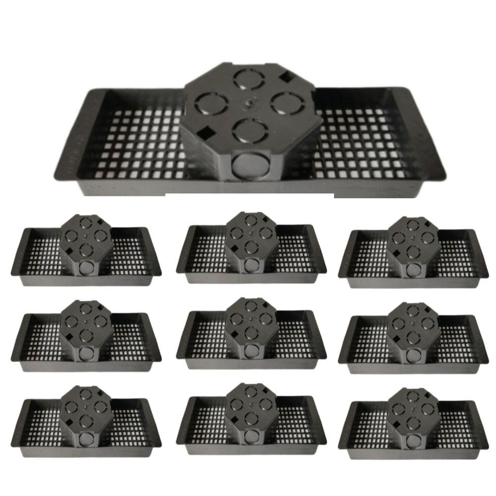 10 Caixas De Teto Suporte 30Cm Para Laje Preto Canal
