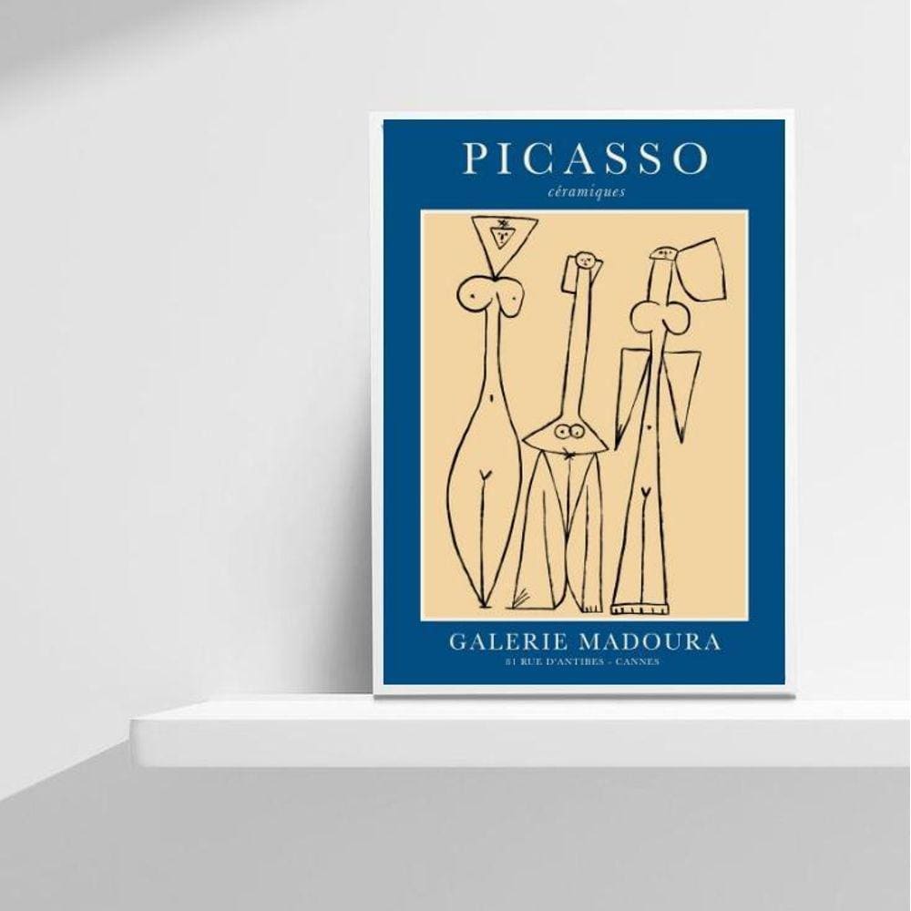 Quadro Poster Picasso Ceramics 24x18cm Moldura Branca