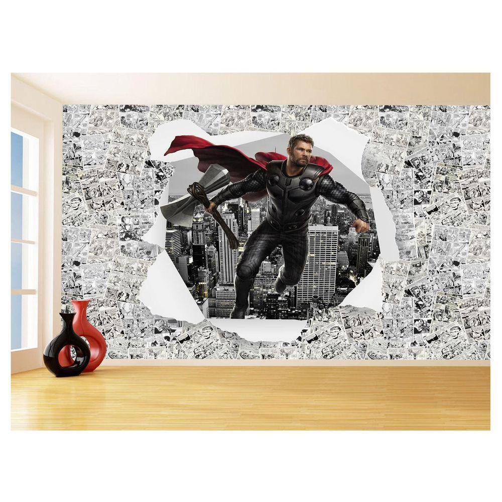 Papel De Parede 3D Heróis Página Quadrinhos Hq 3,5M Nhma273
