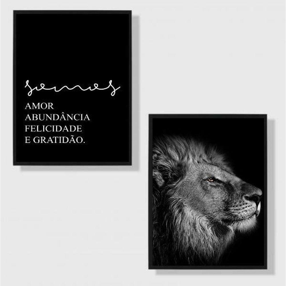 Quadros Leão Somos Amor 45x34cm - Decoração Quarto