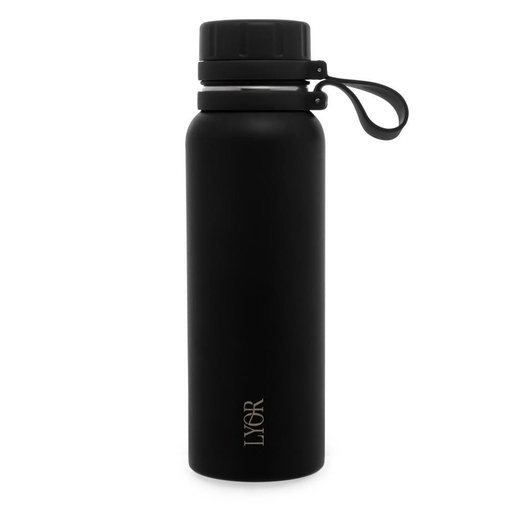 Garrafa Térmica Lyor De Aço Inox Explorer Preta