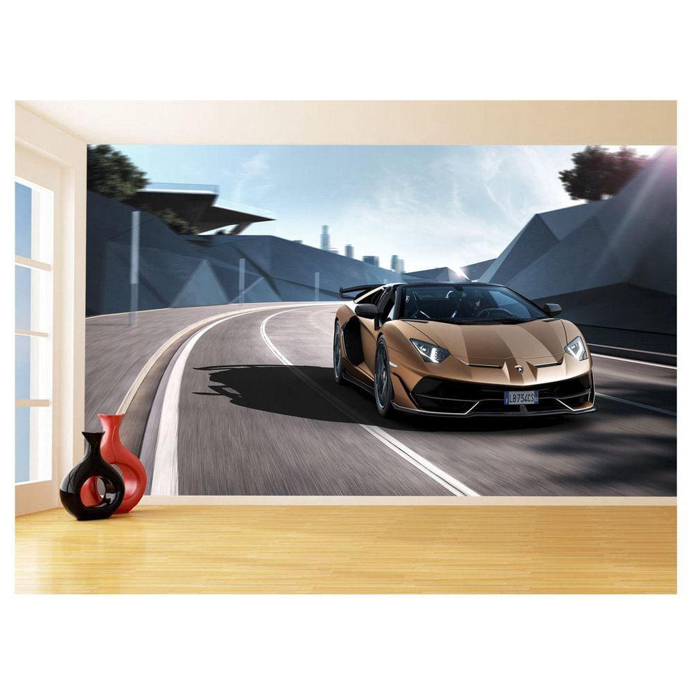 Papel De Parede 3D Carro Lamborghini Aventador 3,5M Car191