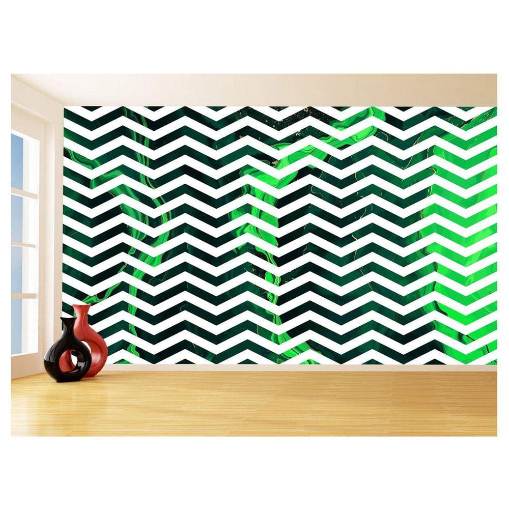 Papel De Parede 3D Sala Chevron Zig Zag Listras 3,5M Zig108