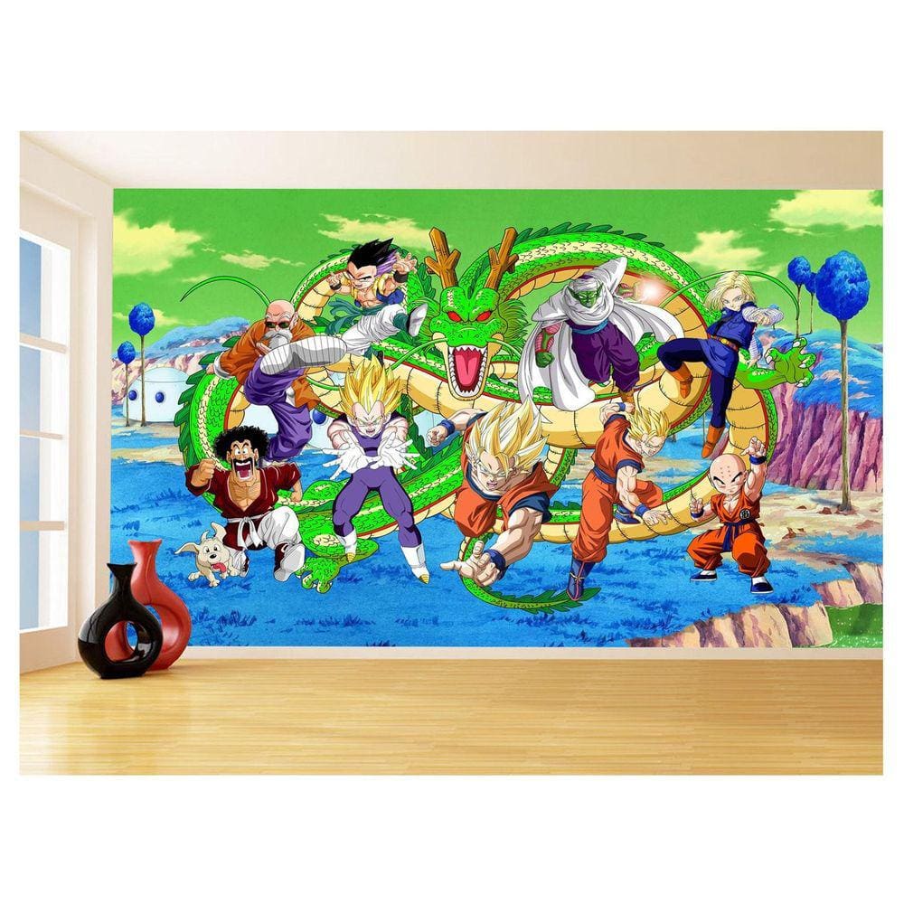 Papel De Parede Dragon Ball Goku Vegeta Anime 3,5M Dbz381