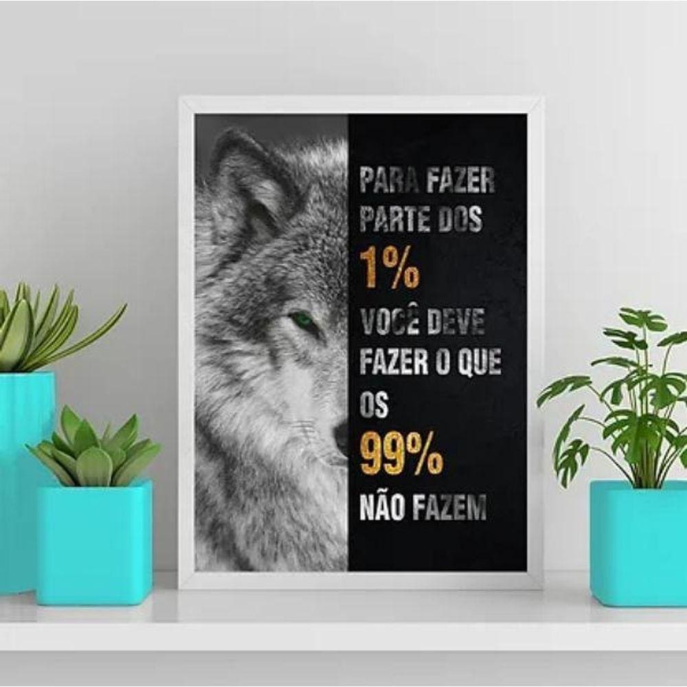 Quadro Lobo Empreendedorismo 33X24Cm Preta