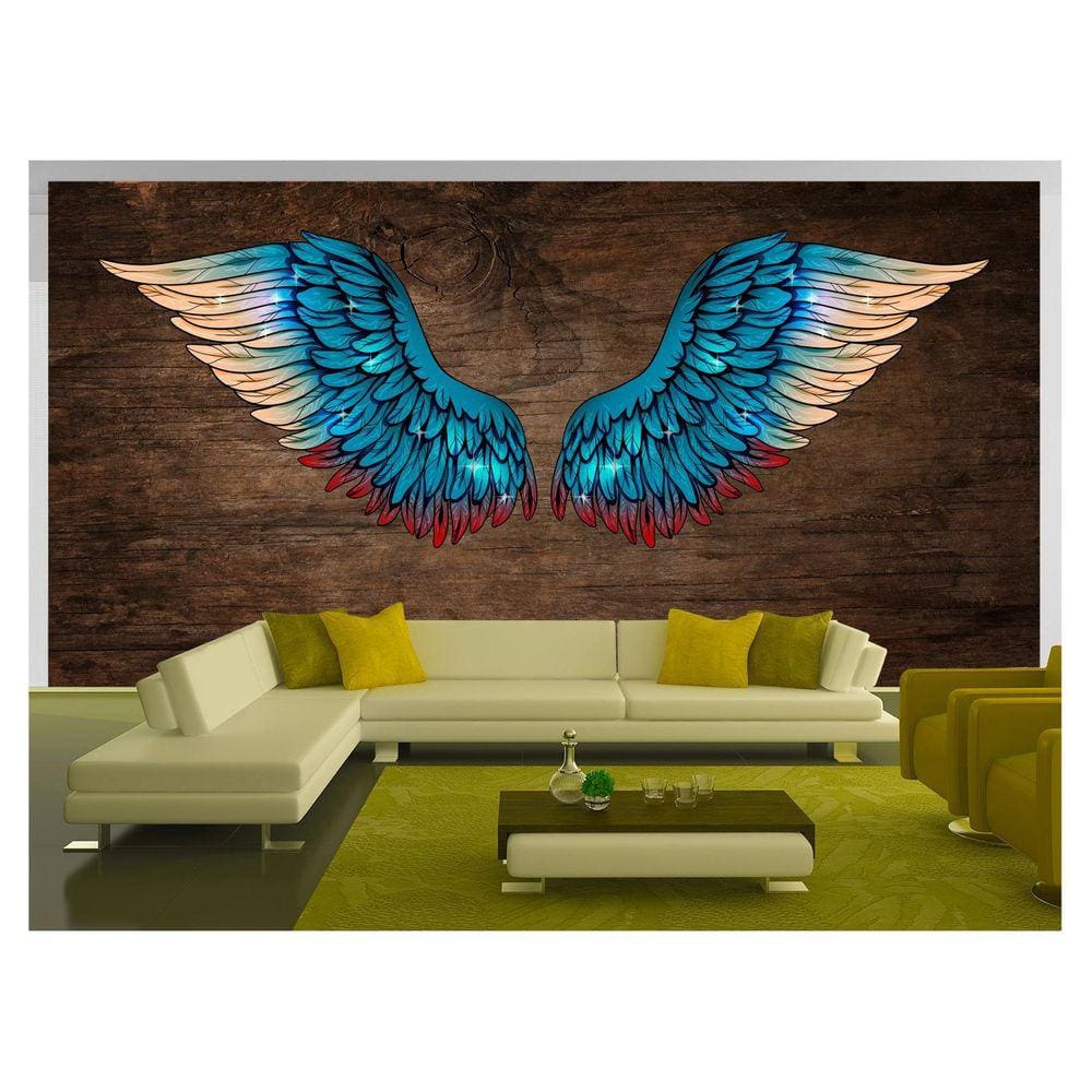 Papel De Parede 3D Arte Asas Selfie Insta Cores 3,5M Tra238