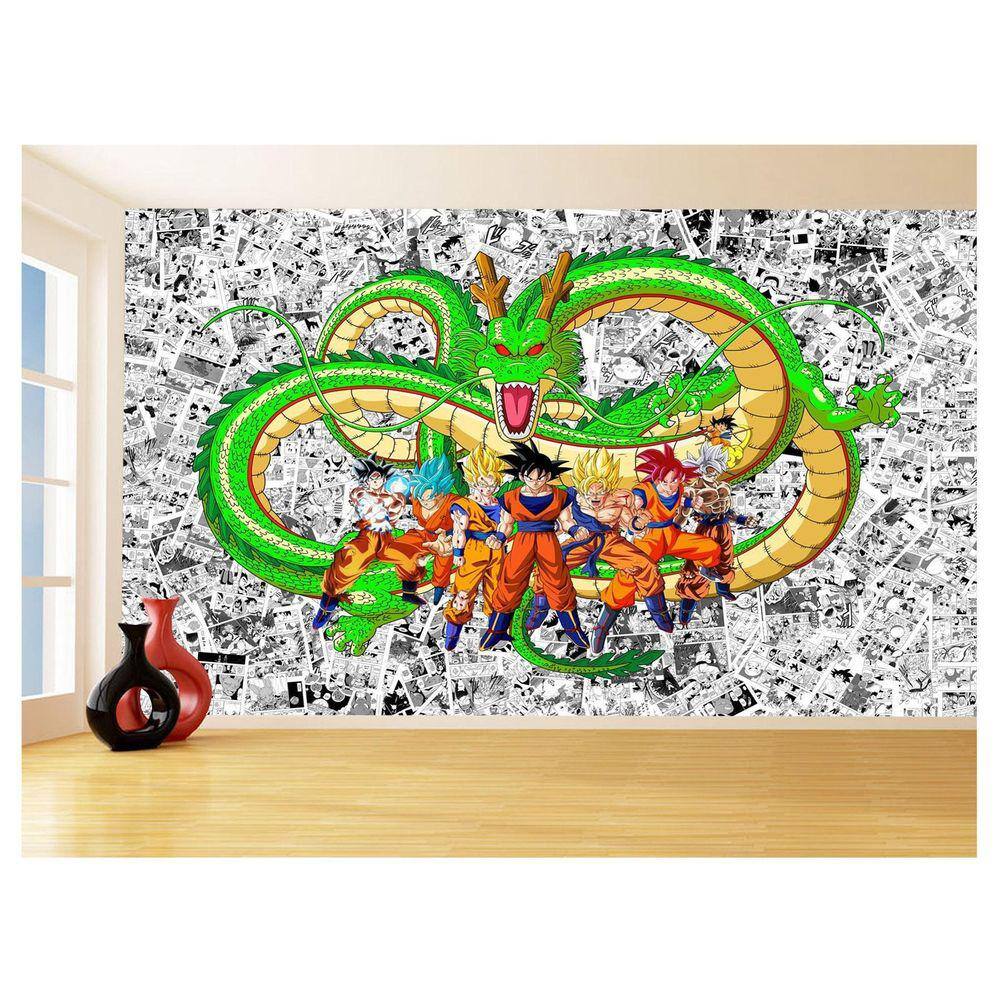 Papel De Parede Dragon Ball Goku Vegeta Anime 3,5M Dbz135