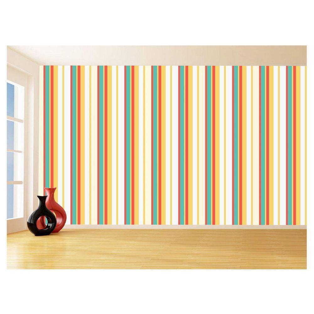 Papel De Parede 3D Listras Coloridas Verticais 3,5M Lst12