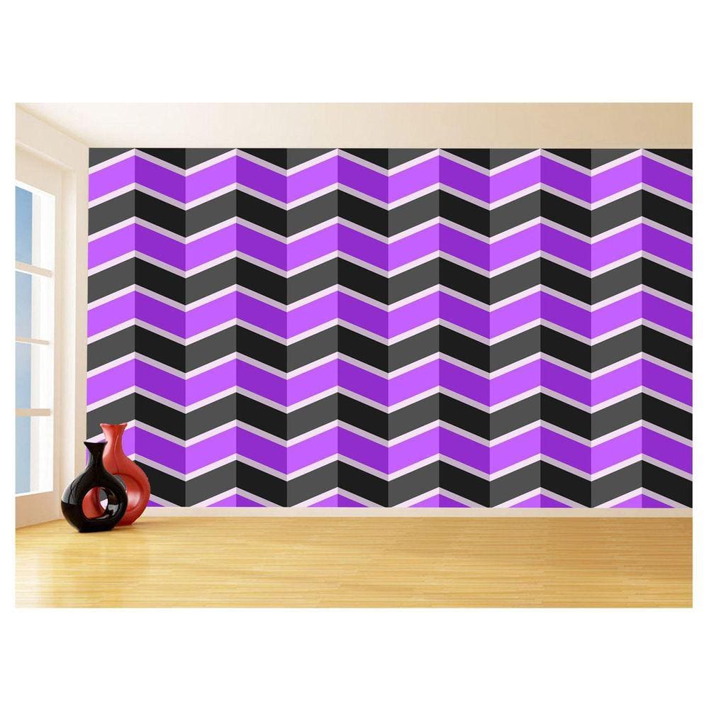 Papel De Parede 3D Sala Chevron Zig Zag Listras 3,5M Zig35