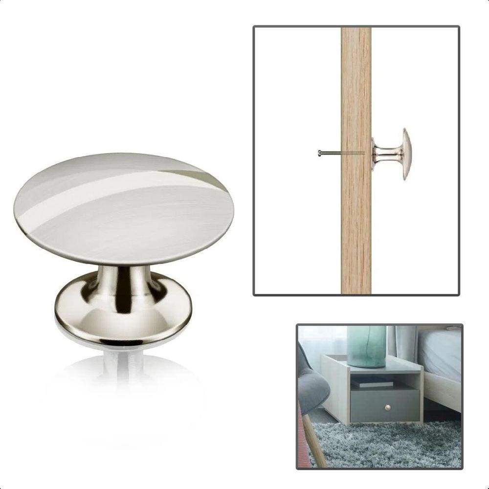 Puxador Gaveta Cermag Archi Rondo Níquel Escovado 24mm