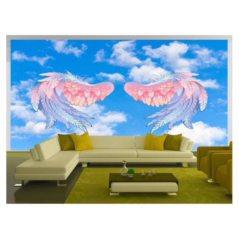 Papel De Parede 3D Arte Asas Selfie Insta Cores 3,5M Tra307